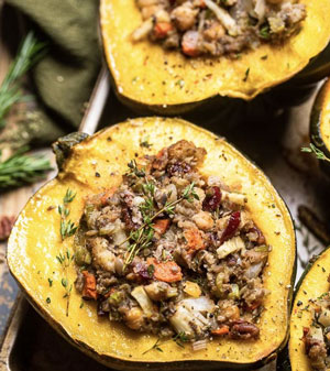 Sweet and Savory Stuffed Acorn Squash